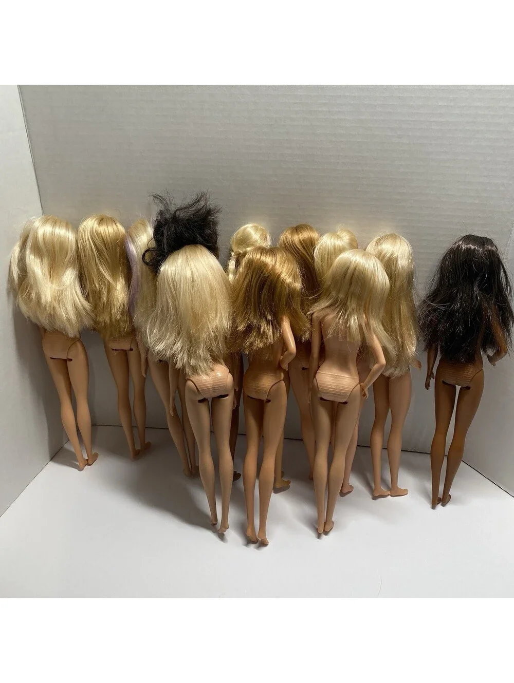 Nude Barbie Doll Lot~12 Multi  Skin Hair Color Belly Button Dolls OOAK NBL12